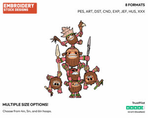 Kakamora - Disney's Moana - Embroidery Design in 3 sizes & 8 formats