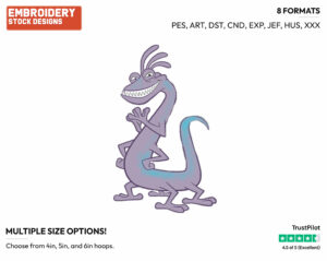 Randall Boggs - Disney's Monsters Inc. - Embroidery Design in 3 sizes & 8 formats