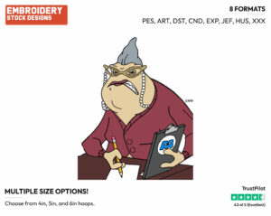 Roz - Disney's Monsters Inc. - Embroidery Design in 3 sizes & 8 formats