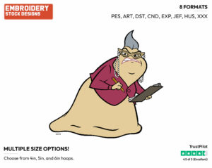 Roz - Disney's Monsters Inc. - Embroidery Design in 3 sizes & 8 formats
