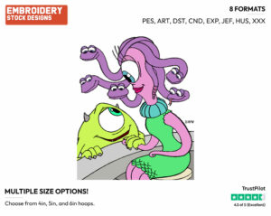 Mike, Celia - Disney's Monsters Inc. - Embroidery Design in 3 sizes & 8 formats