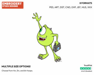 Mike Wazowski, Lunchbox - Disney's Monsters Inc. - Embroidery Design in 3 sizes & 8 formats