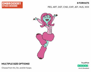 Britney Davis - Disney's Monsters University - Embroidery Design in 3 sizes & 8 formats