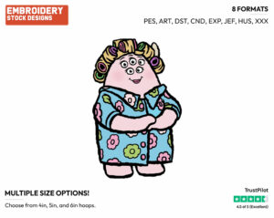 Mrs. Squibbles - Disney's Monsters University - Embroidery Design in 3 sizes & 8 formats