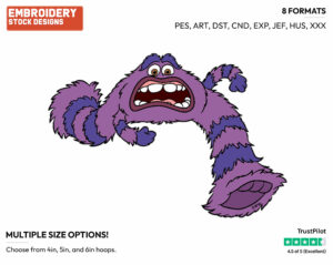 Art Running - Disney's Monsters University - Embroidery Design in 3 sizes & 8 formats
