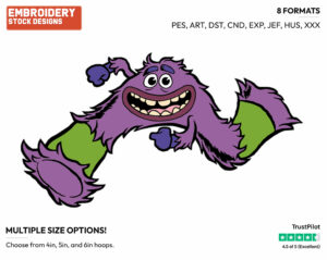 Art Running - Disney's Monsters University - Embroidery Design in 3 sizes & 8 formats
