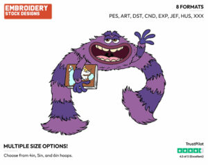 Art Waving - Disney's Monsters University - Embroidery Design in 3 sizes & 8 formats