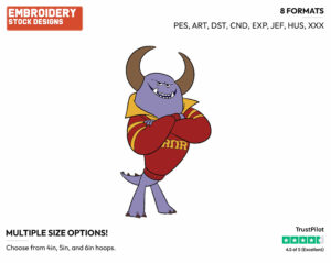 Johnny - Disney's Monsters University - Embroidery Design in 3 sizes & 8 formats