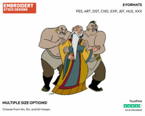 Emperor, Huns - Disney's Mulan - Embroidery Design in 3 sizes & 8 formats