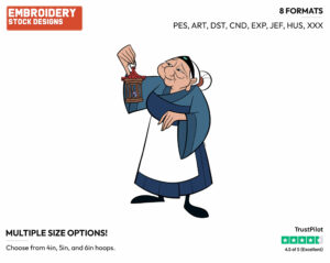 Grandmother Fa With Cri-Kee - Disney's Mulan - Embroidery Design in 3 sizes & 8 formats