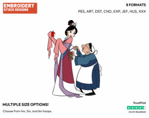 Mulan, Grandmother Fa - Disney's Mulan - Embroidery Design in 3 sizes & 8 formats