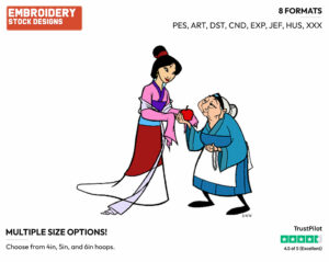 Mulan, Grandmother Fa - Disney's Mulan - Embroidery Design in 3 sizes & 8 formats