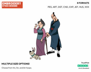 Fa Li, Fa Zhou, Little Brother - Disney's Mulan - Embroidery Design in 3 sizes & 8 formats
