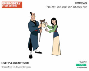 Mulan, Fa Zhou - Disney's Mulan - Embroidery Design in 3 sizes & 8 formats