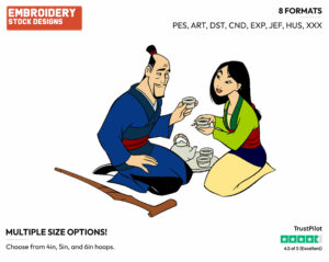 Mulan, Fa Zhou - Disney's Mulan - Embroidery Design in 3 sizes & 8 formats