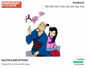Mulan, Fa Zhou - Disney's Mulan - Embroidery Design in 3 sizes & 8 formats