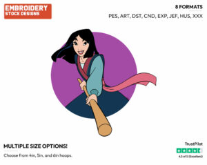 Mulan Training - Disney's Mulan - Embroidery Design in 3 sizes & 8 formats