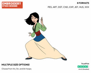 Mulan - Disney's Mulan - Embroidery Design in 3 sizes & 8 formats