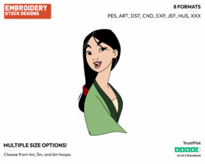 Mulan - Disney's Mulan - Embroidery Design in 3 sizes & 8 formats