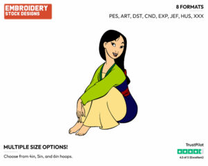 Mulan - Disney's Mulan - Embroidery Design in 3 sizes & 8 formats