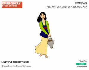 Mulan - Disney's Mulan - Embroidery Design in 3 sizes & 8 formats
