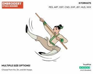Mulan Training - Disney's Mulan - Embroidery Design in 3 sizes & 8 formats