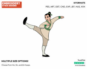 Mulan Training - Disney's Mulan - Embroidery Design in 3 sizes & 8 formats