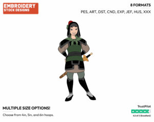 Soldier Mulan - Disney's Mulan - Embroidery Design in 3 sizes & 8 formats