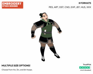 Soldier Mulan - Disney's Mulan - Embroidery Design in 3 sizes & 8 formats