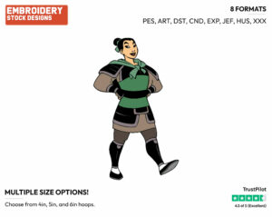 Soldier Mulan - Disney's Mulan - Embroidery Design in 3 sizes & 8 formats