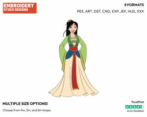 Mulan - Disney's Mulan - Embroidery Design in 3 sizes & 8 formats
