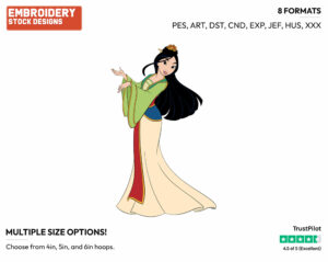 Mulan - Disney's Mulan - Embroidery Design in 3 sizes & 8 formats