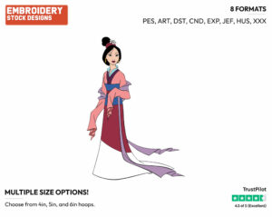 Mulan - Disney's Mulan - Embroidery Design in 3 sizes & 8 formats