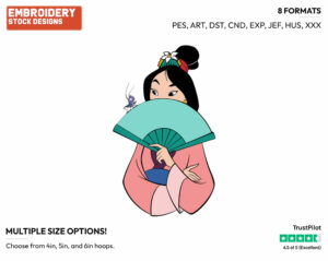 Mulan, Cri-Kee - Disney's Mulan - Embroidery Design in 3 sizes & 8 formats