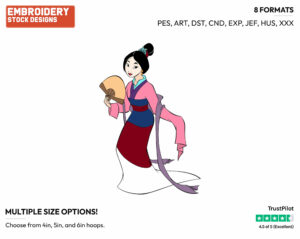 Mulan - Disney's Mulan - Embroidery Design in 3 sizes & 8 formats