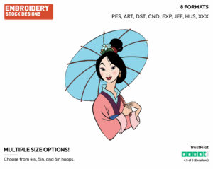 Mulan - Disney's Mulan - Embroidery Design in 3 sizes & 8 formats