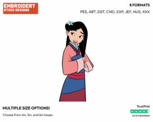 Mulan - Disney's Mulan - Embroidery Design in 3 sizes & 8 formats
