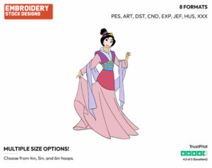 Mulan - Disney's Mulan - Embroidery Design in 3 sizes & 8 formats