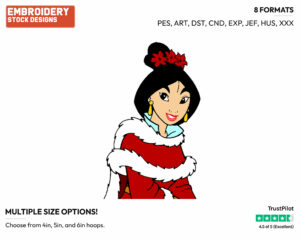 Mulan - Disney's Mulan - Embroidery Design in 3 sizes & 8 formats