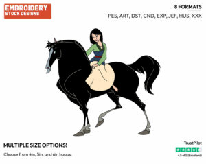 Mulan Riding Khan - Disney's Mulan - Embroidery Design in 3 sizes & 8 formats
