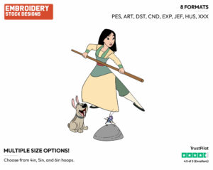 Mulan, Little Brother, Cri-Kee - Disney's Mulan - Embroidery Design in 3 sizes & 8 formats