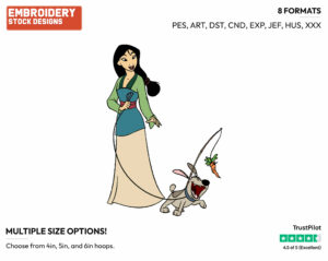 Mulan, Little Brother - Disney's Mulan - Embroidery Design in 3 sizes & 8 formats