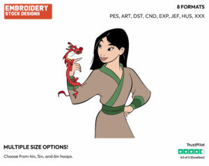 Mulan, Mushu - Disney's Mulan - Embroidery Design in 3 sizes & 8 formats
