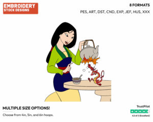 Mulan, Mushu - Disney's Mulan - Embroidery Design in 3 sizes & 8 formats