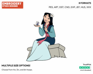 Mulan, Cri-Kee - Disney's Mulan - Embroidery Design in 3 sizes & 8 formats