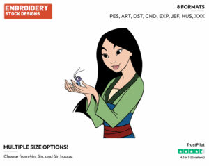Mulan, Cri-Kee - Disney's Mulan - Embroidery Design in 3 sizes & 8 formats