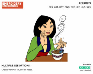 Mulan, Cri-Kee - Disney's Mulan - Embroidery Design in 3 sizes & 8 formats