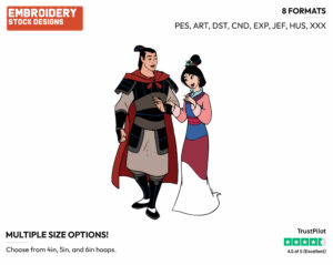 Mulan, Shang - Disney's Mulan - Embroidery Design in 3 sizes & 8 formats