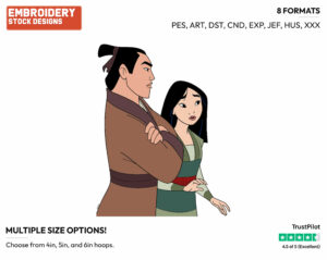 Mulan, Shang - Disney's Mulan - Embroidery Design in 3 sizes & 8 formats