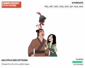 Mulan, Mushu, Shang - Disney's Mulan - Embroidery Design in 3 sizes & 8 formats